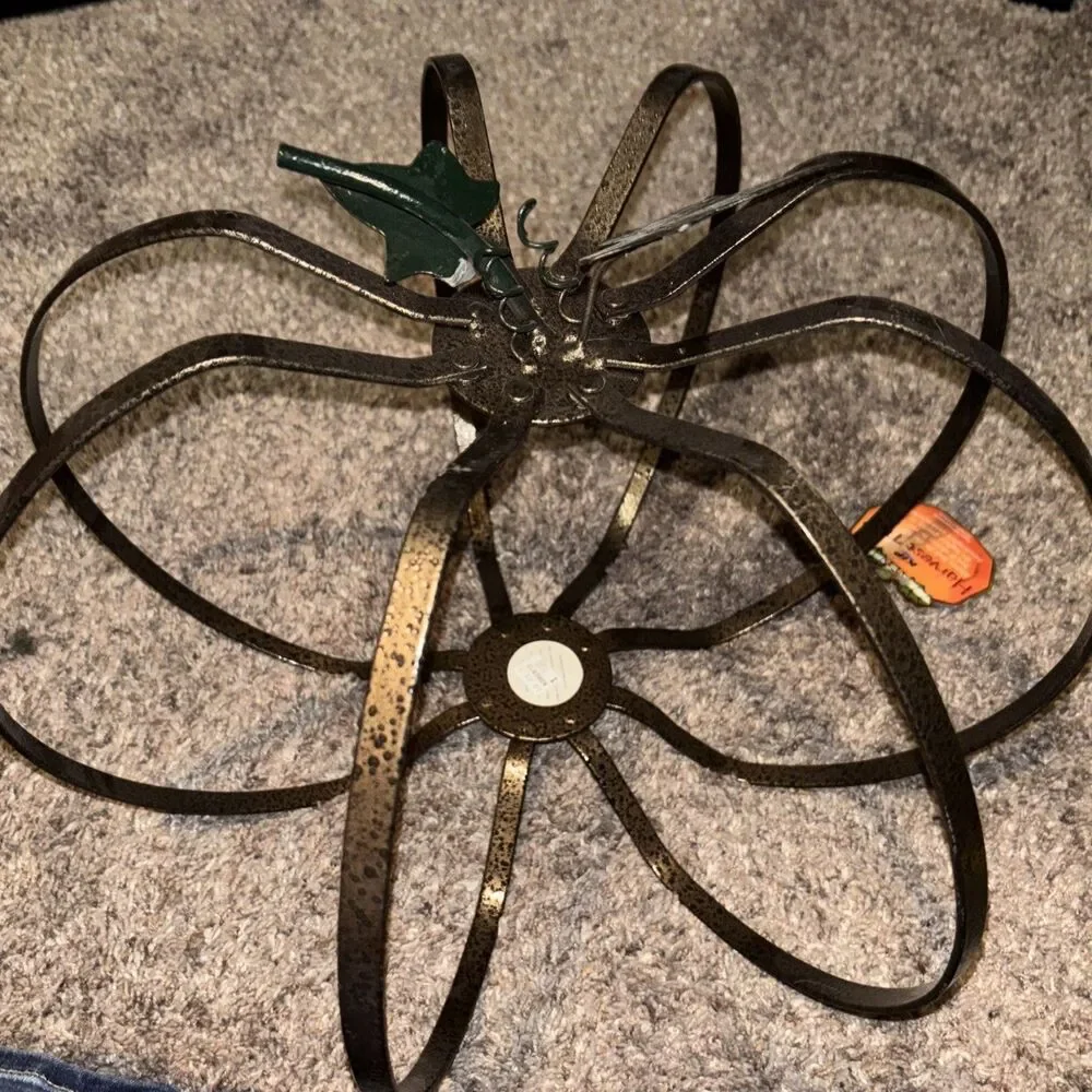 Foldable Metal Pumpkin Halloween Thanksgiving Fall KIP Candle Holder Harvest VTG